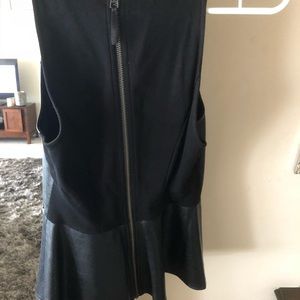 Guess faux leather peplum top, size S